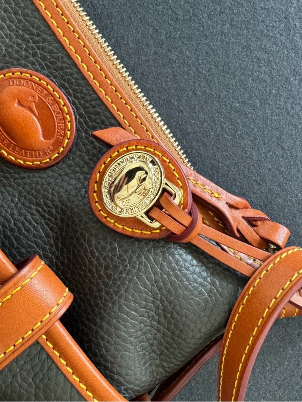 Compact Brown and Tan Leather Crossbody Bag - Picture 4 of 6
